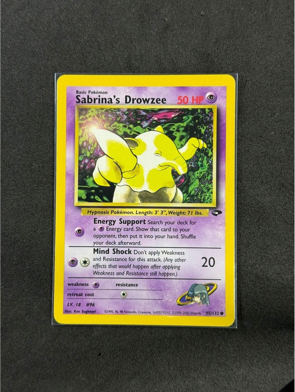 Sabrina's Drowzee Pokémon Card 50 HP #96 Base Set 1999-2000